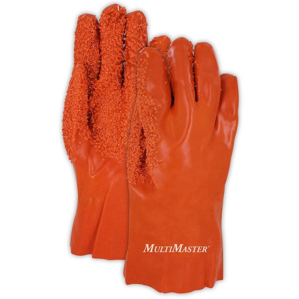 12 Orange Vinyl DoubleDipped PVC Coated Glove  Cut Level 1, 12PK